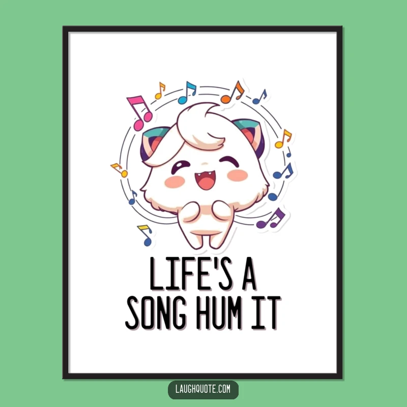 Funny Free Printable Music Art: Cheerful Melody! Whimsical DIY Downloadable Wall Decor.