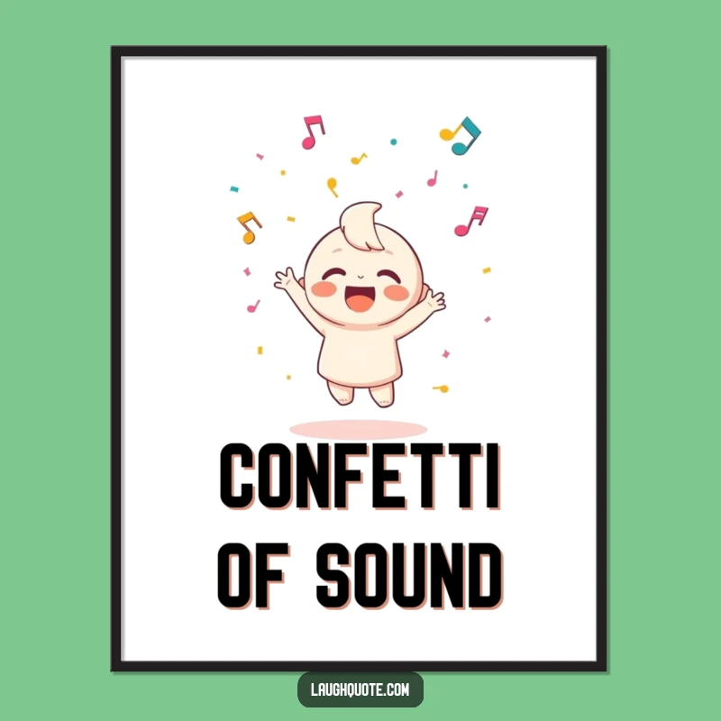 Funny Free Printable Music Art: Confetti Celebration! Whimsical DIY Downloadable Wall Decor.