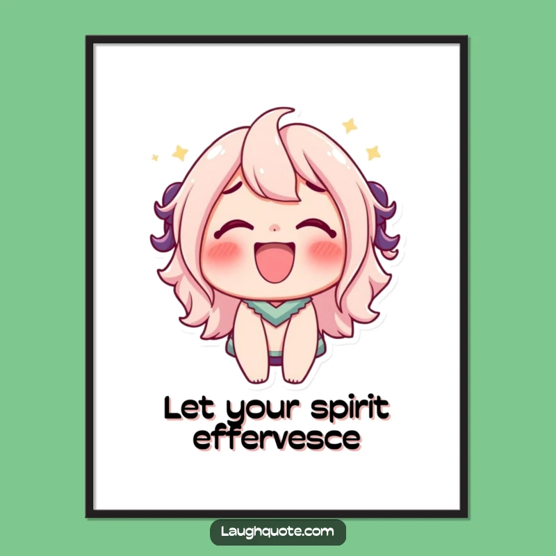 Free Printable Wall Art: Bubbly Laugh Character - Funny Downloadable Decor