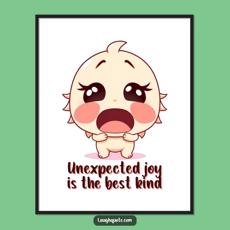 Free Printable Wall Art: Surprised Laughter Character, Funny Downloadable Art for Decor