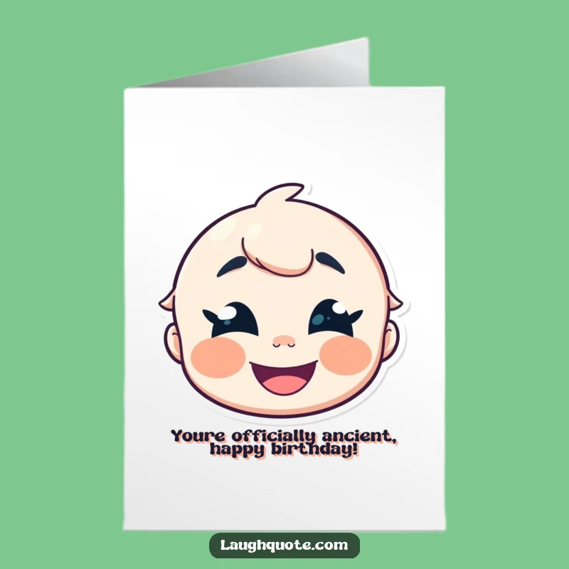 Free Printable Birthday Card: Giggling Character, Crinkled Eyes, Funny Downloadable Gift