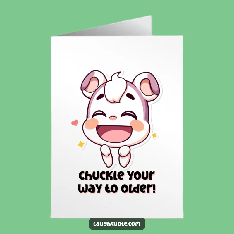Free Printable Birthday Card: Hearty Chuckle Character Funny Downloadable Gift