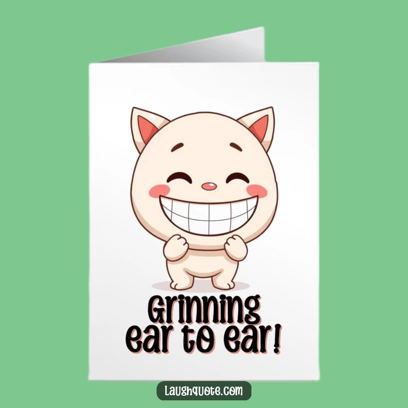 Free Printable Birthday Card: Giant Smile Character Funny Greeting Download