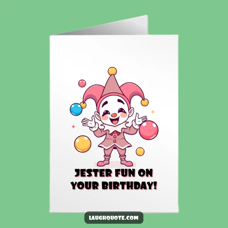 Free Printable Birthday Card: Jester Juggling Sound for a Whimsical Celebration