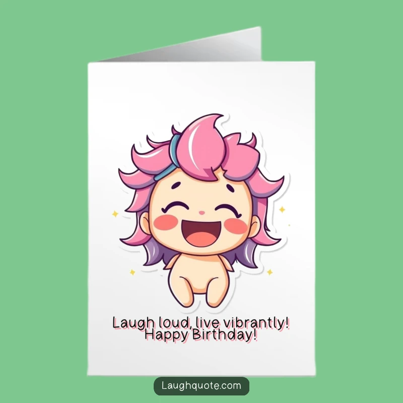 Free Printable Birthday Card: Hilarious Laughing Character, Funny Downloadable Gift for Instant Joy