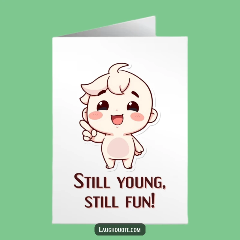 Free Printable Birthday Card: Joyful Character Pointing Laugh, Funny Downloadable Gift