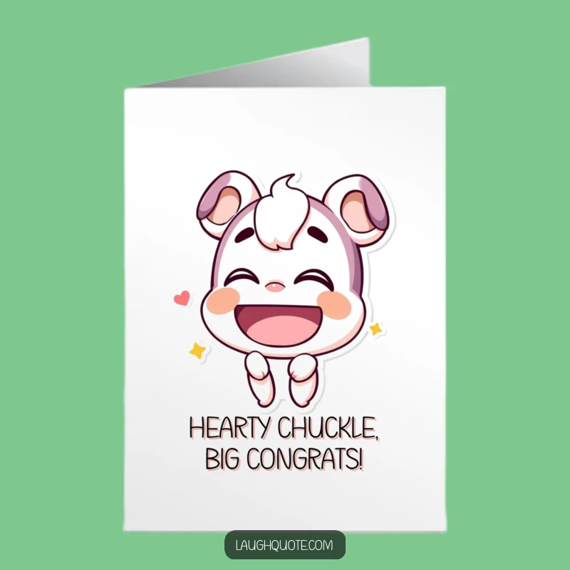 Free Printable Congrats Card: Hearty Chuckle Character Celebration Downloadable