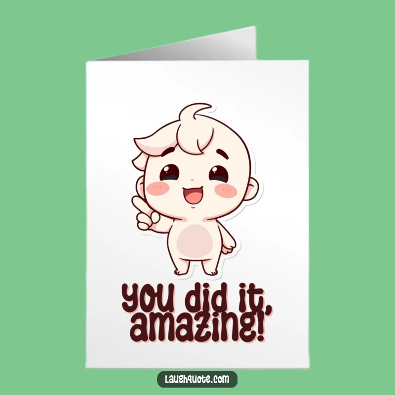 Free Printable Congrats Card: Joyful Character Laughing, Funny Downloadable Gift