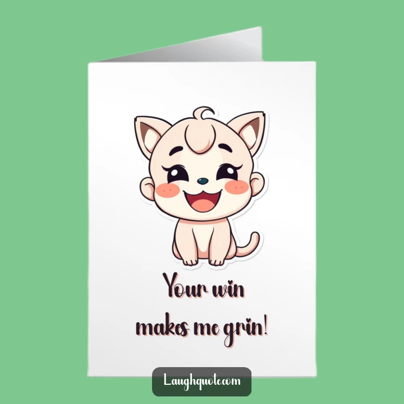 Free Printable Congrats Card: Smiling Character - Funny Downloadable Gift