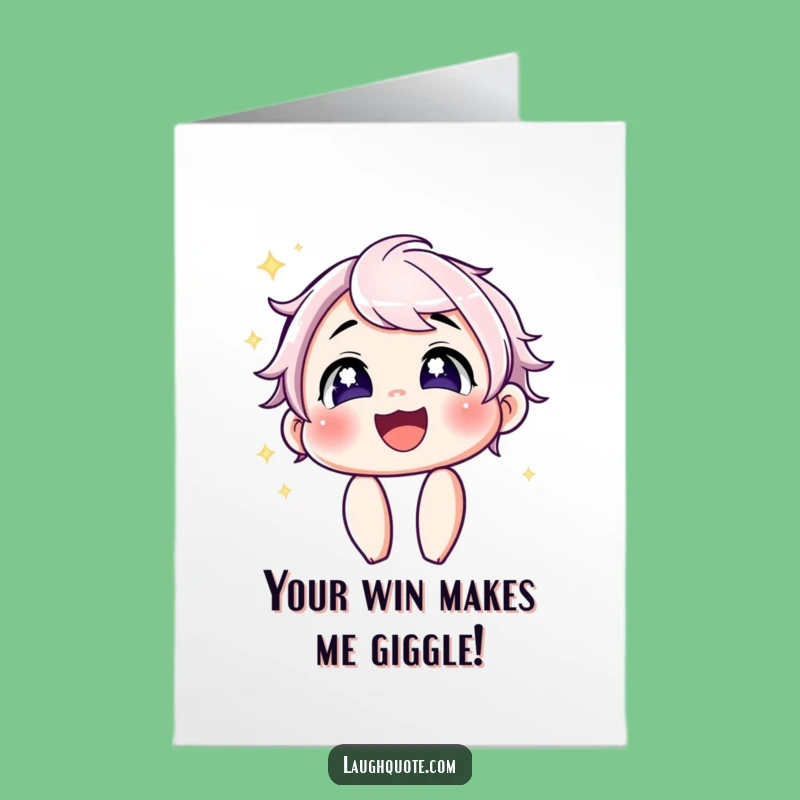 Free Printable Congrats Card: Sparkling Laugh Character Celebration Greeting Printable