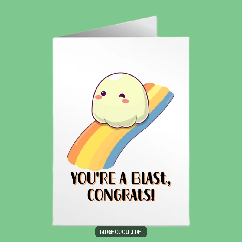 Free Printable Joyful Slime Congrats Card - Rainbow Sliding Funny Downloadable