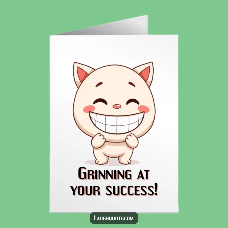 Free Printable Congrats Card: Big Smile Character Celebration Greeting Printable