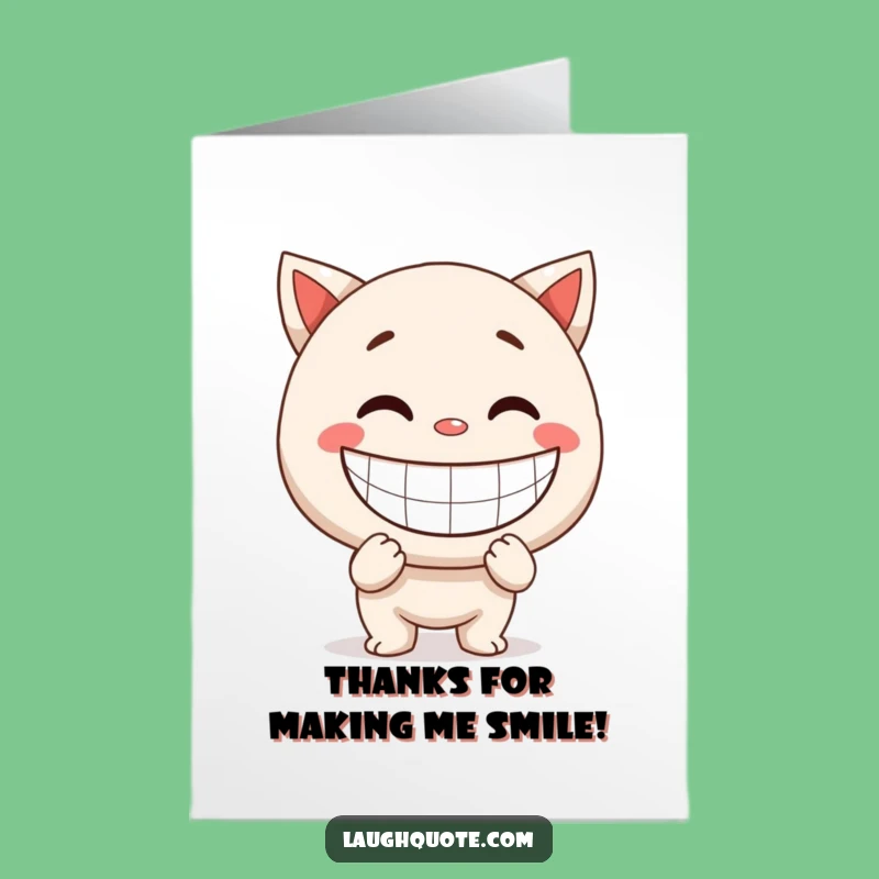 Free Printable Thank You Card: Giant Smile Character Gratitude Printable