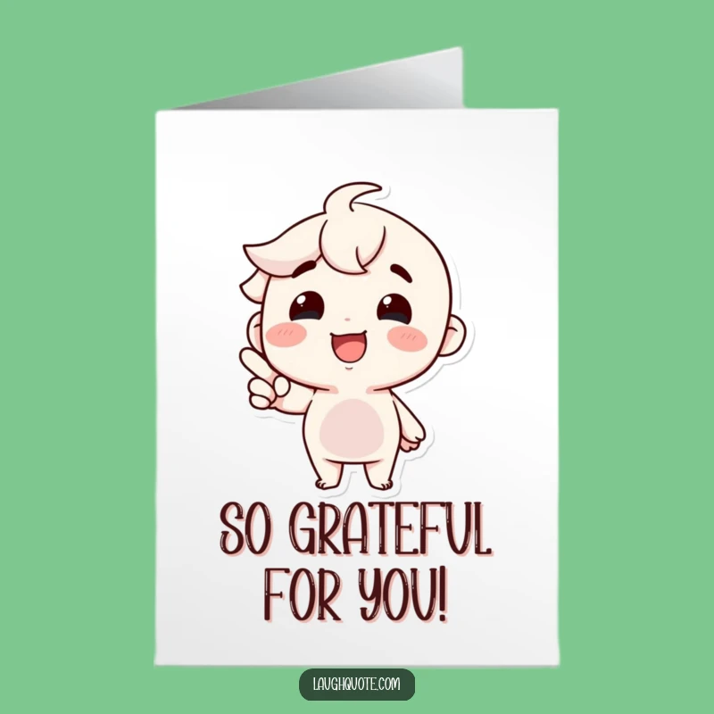 Free Printable Thank You Card: Joyful Character Grinning, Funny Downloadable Gift