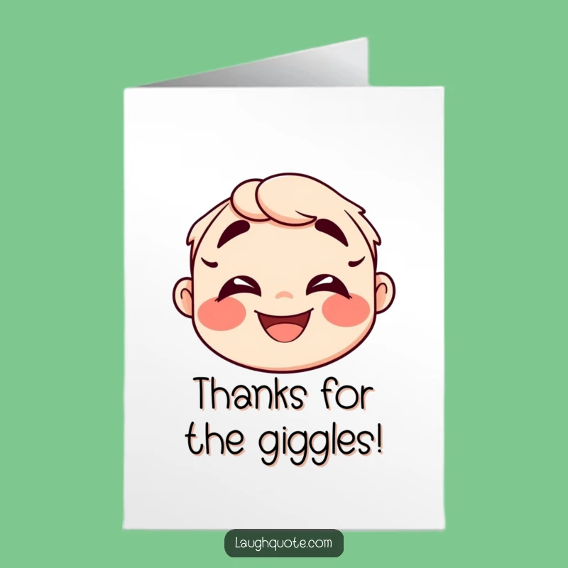 Free Printable Thank You Card: Laughing Face for a Hilariously Grateful Message