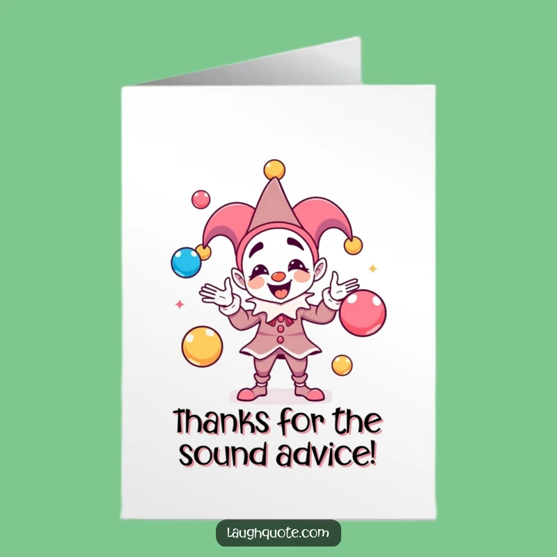 Free Printable Thank You Card: Jester Juggling Sound for a Playful Gratitude