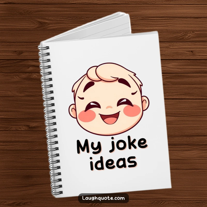 Funny Notebook cover featuring a happy face with exaggerated laughter lines, ideal for writing and doodling.