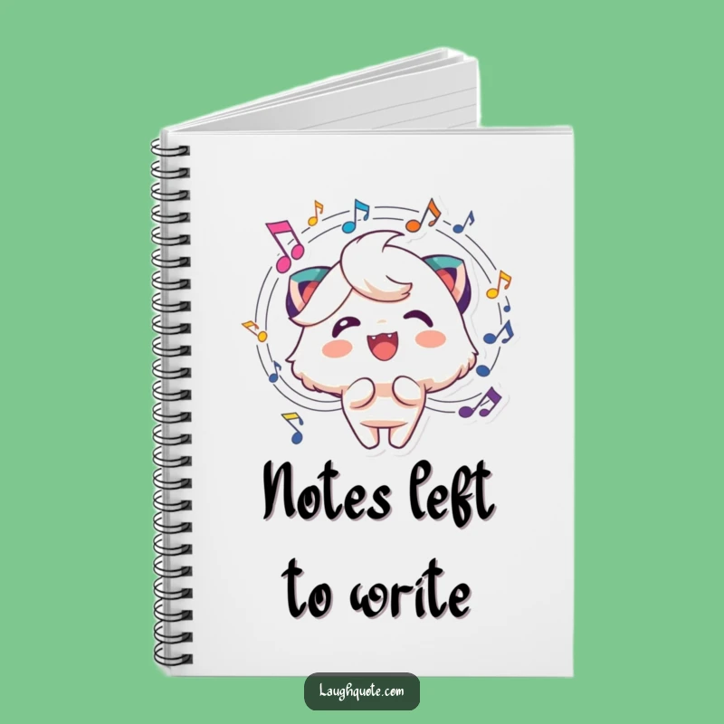 Funny Music Notes Notebook - Cheerful Character Journal Gift