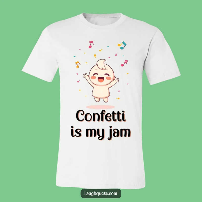 Funny Music Confetti T-Shirt - Happy Character Tee Gift