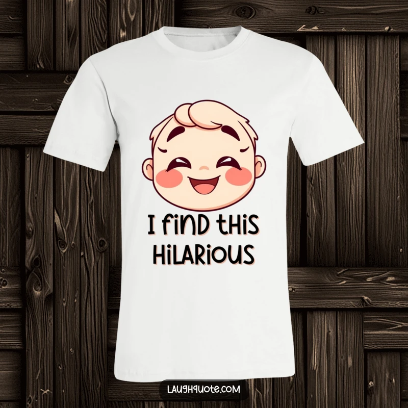 Funny T-Shirt showcasing a happy character whose laughter lines are exaggerated, symbolizing infectious joy.