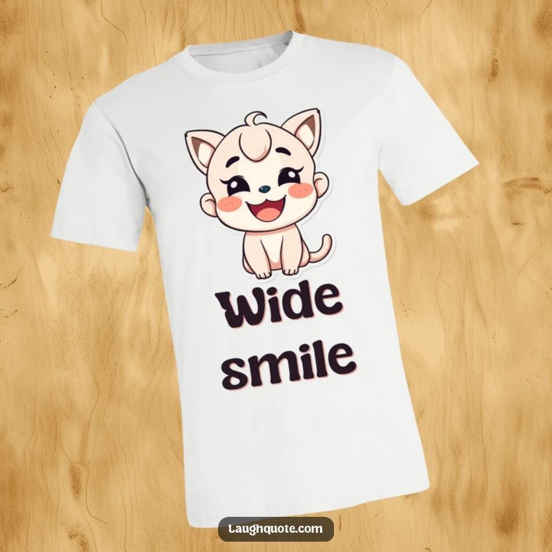 Funny T-Shirt: A character beams with a wide, infectious, and heartwarming smile.