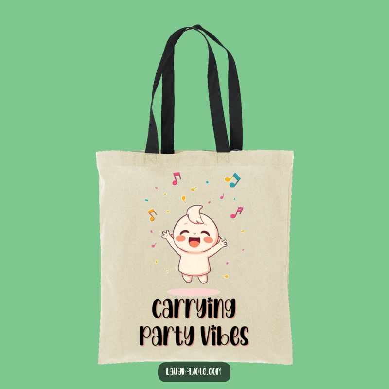 Funny Music Confetti Tote Bag - Cheerful Character Accessory Gift