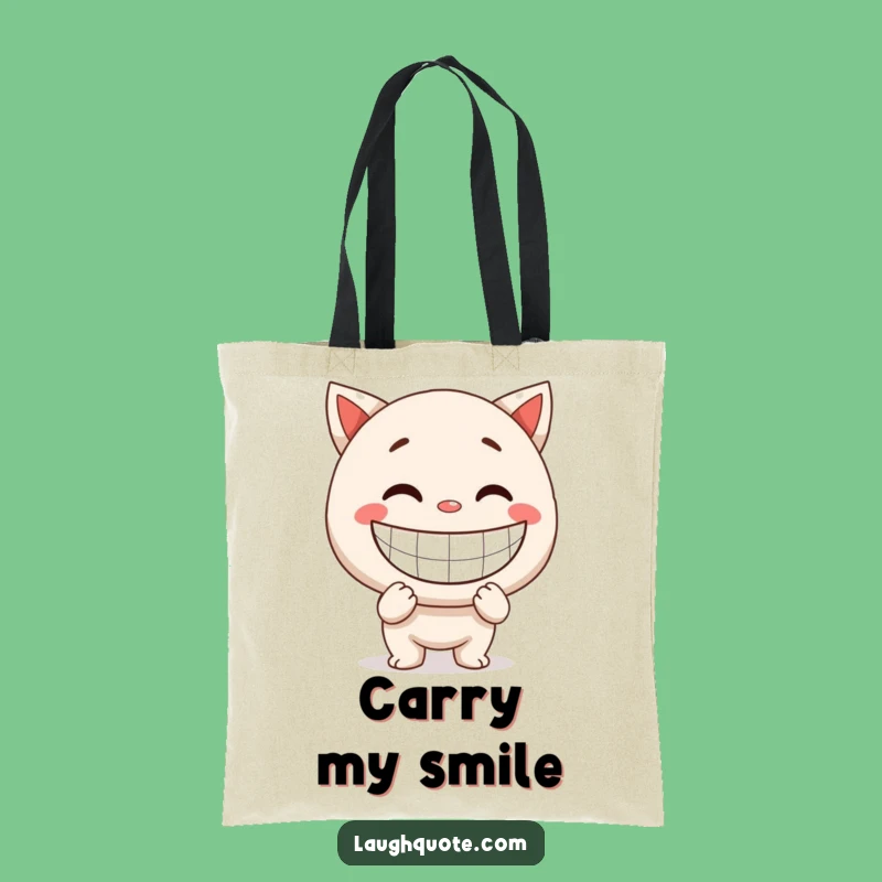 Funny Smile Tote Bag: Giant Exaggerated Smile Character, Carry Your Cheer, Ideal Funny Gift