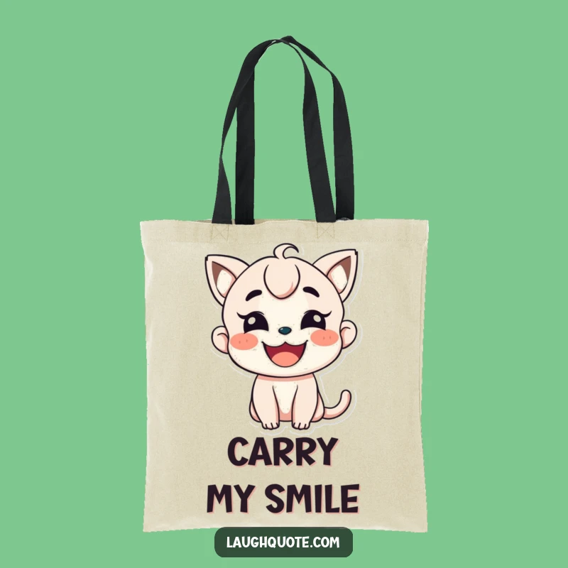 Funny Wide Smile Character Tote Bag - Carry Your Joy Everywhere!