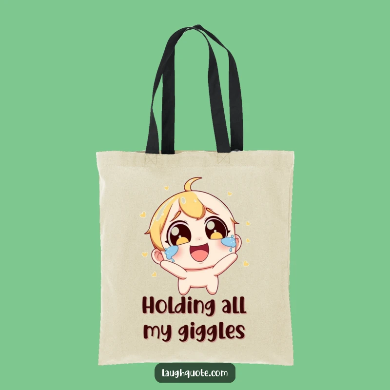 Funny Laughing Tears Tote Bag: Wide-Eyed Character Joyous Laughter, Practical Funny Gift