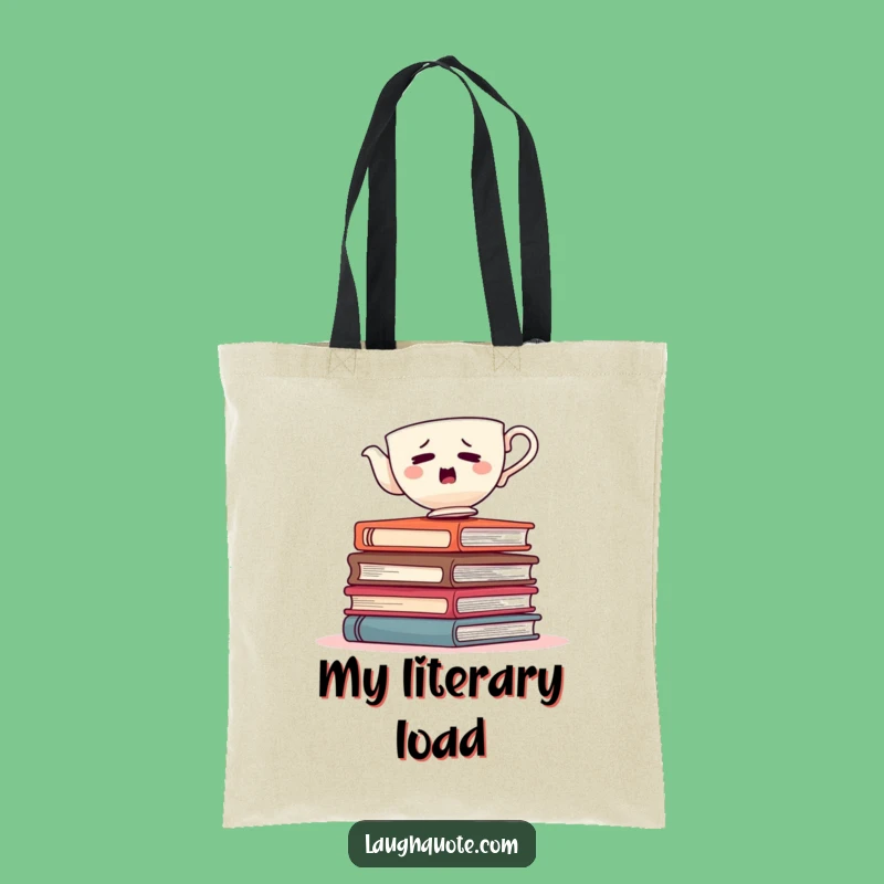 Funny Teacup Stack Tote Bag: Carry Your Books and Brews!